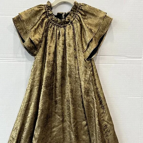 Girl - 4 & 8 - NWT Noralee Gold Isabella Dress - Picture 2 of 5